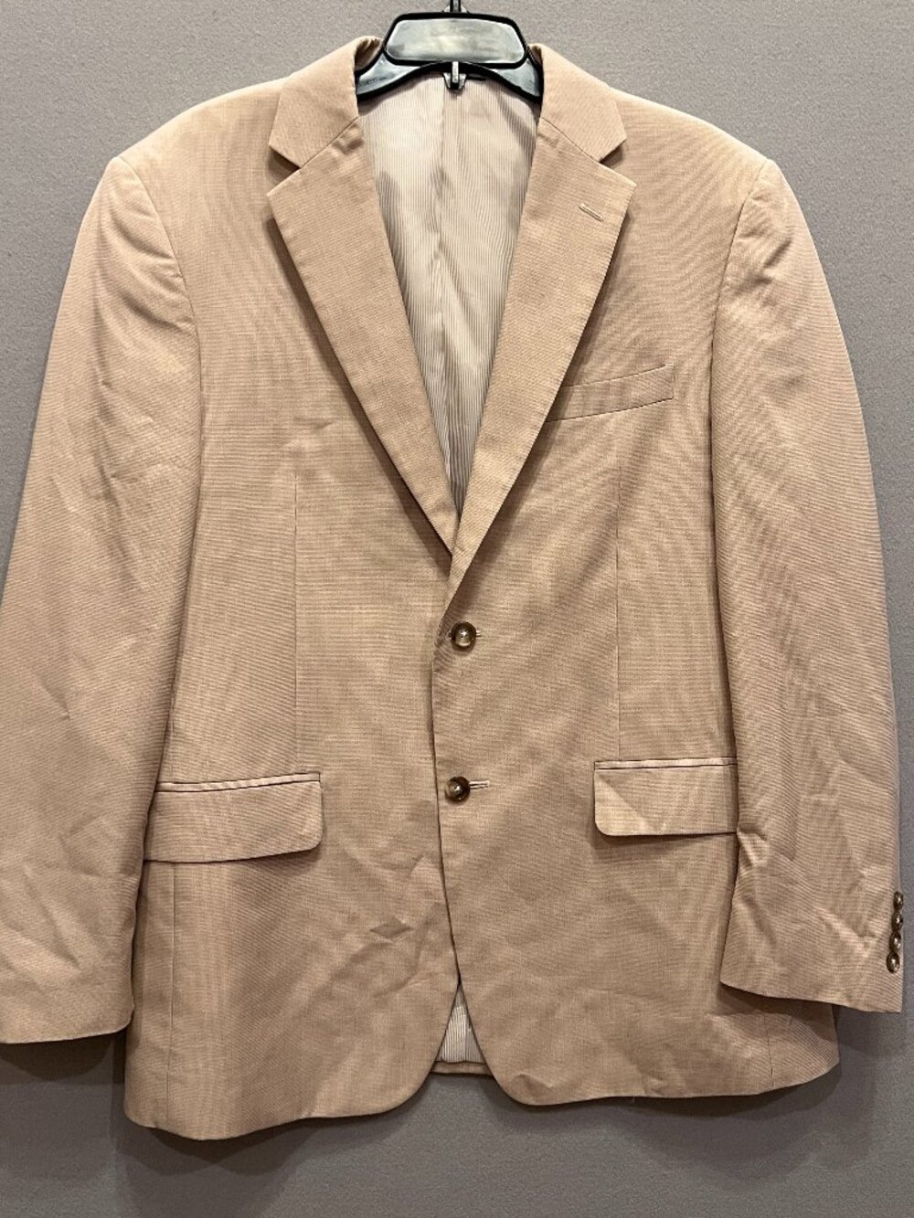 Jos. A. Bank Tailored Fit Cotton Wool Beige Tan Sportcoat Jacket, Size 42R